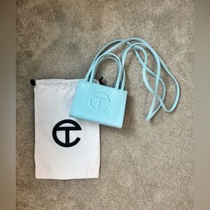 TELFAR small shopping bag light blue